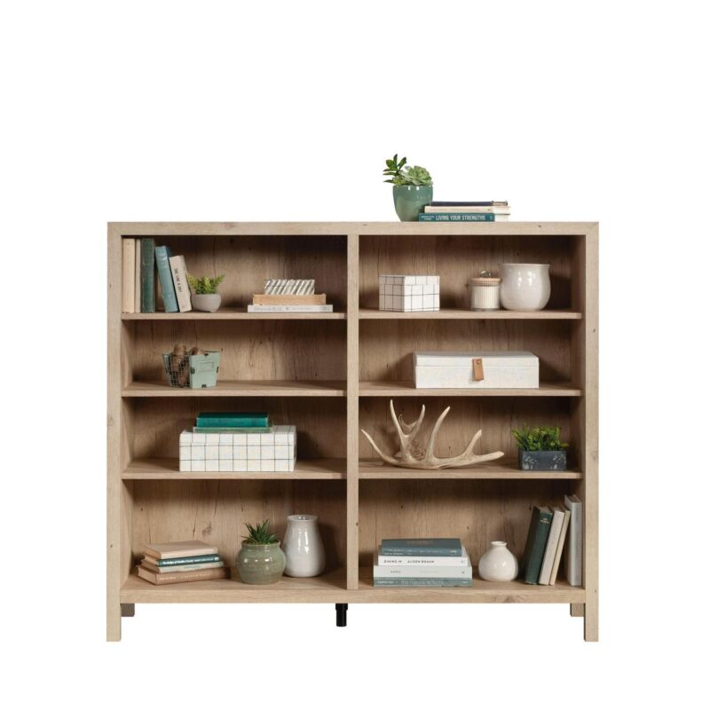 Sauder Pacific View Cubby Storage Bookcase, Prime Oak Finish - Image 8
