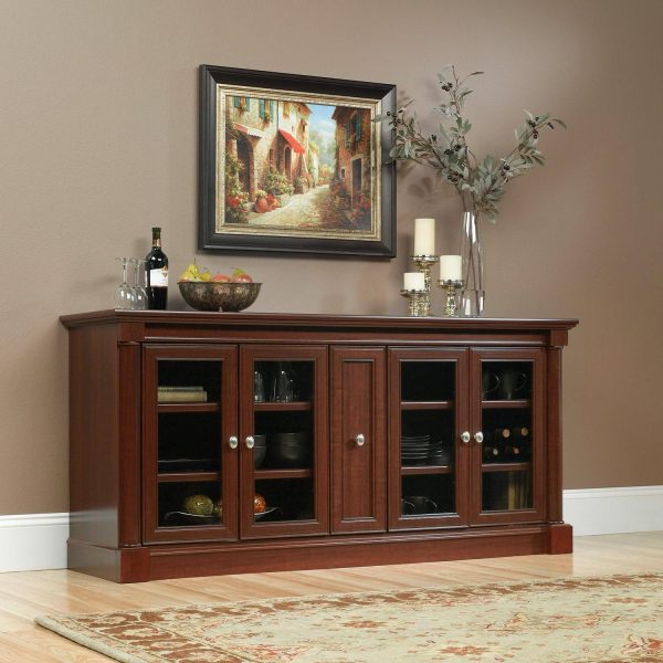 Sauder Palladia Credenza for TV's up 70 , Select Cherry Finish