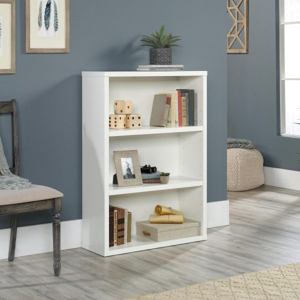Sauder Select 3-Shelf Display Bookcase, Soft White Finish