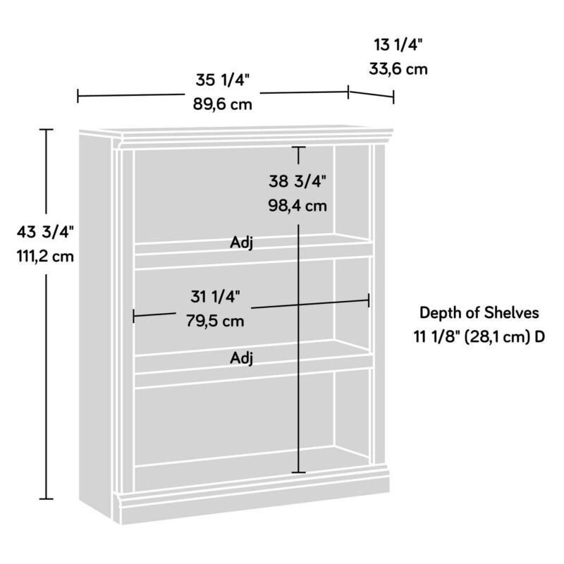 Sauder Select 3 Shelf Bookcase, Select Cherry Finish - Image 9