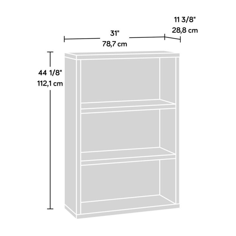 Sauder Select 3-Shelf Display Bookcase, Soft White Finish - Image 8