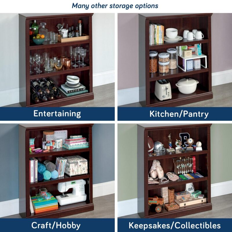 Sauder Select 3 Shelf Bookcase, Select Cherry Finish - Image 3