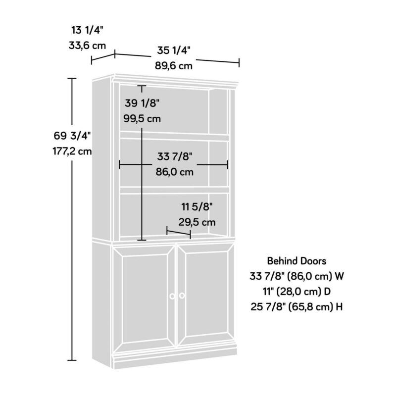 Sauder Transitional 3-Shelf 2-Door Bookcase, Sindoori Mango Finish - Image 11