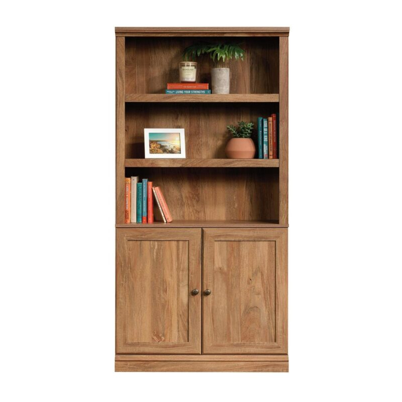 Sauder Transitional 3-Shelf 2-Door Bookcase, Sindoori Mango Finish - Image 10