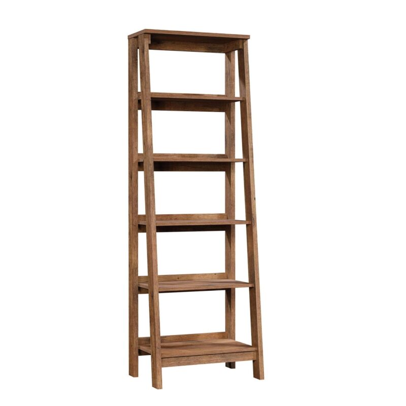 Sauder Trestle 5-Shelf Bookcase, Vintage Oak Finish - Image 2
