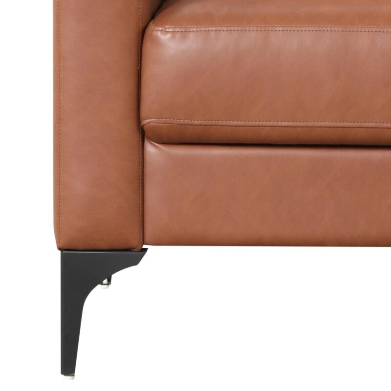 Serta Hemsworth Mid-Century Modern Style Sofa, Brown Faux Leather - Image 5