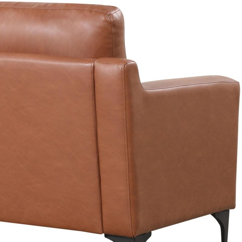Serta Hemsworth Mid-Century Modern Style Sofa, Brown Faux Leather - Image 4