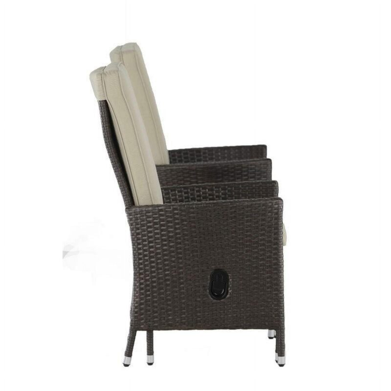 Serta Laguna Outdoor 5-Piece Reclining Set - Brown Wicker - Image 3