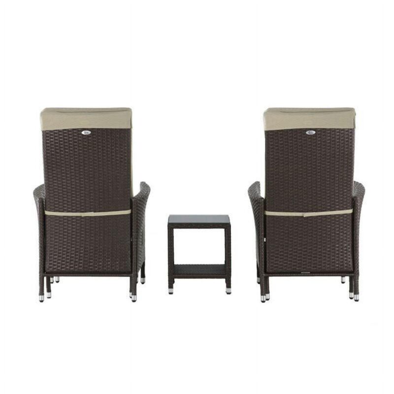 Serta Laguna Outdoor 5-Piece Reclining Set - Brown Wicker - Image 5