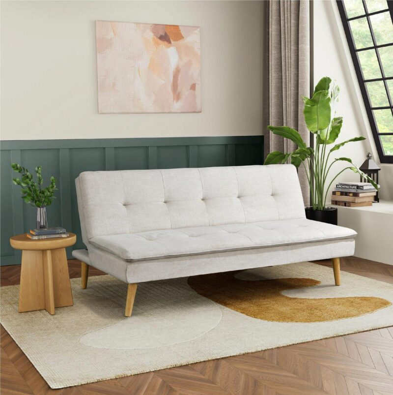 Serta Tennyson Modern Convertible Sofa, Cream Fabric