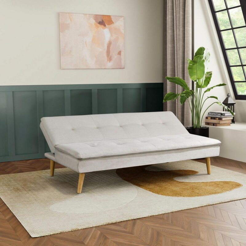 Serta Tennyson Modern Convertible Sofa, Cream Fabric - Image 2