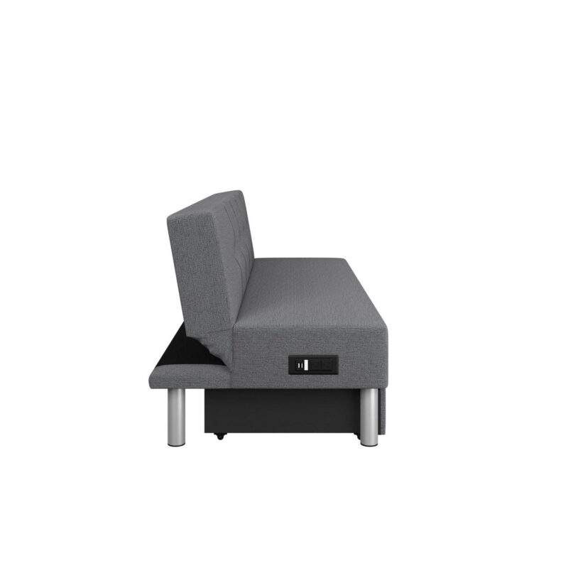 Serta Windsor Futon with Storage and Power, Gray Fabric - Image 10