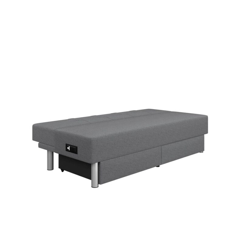 Serta Windsor Futon with Storage and Power, Gray Fabric - Image 6