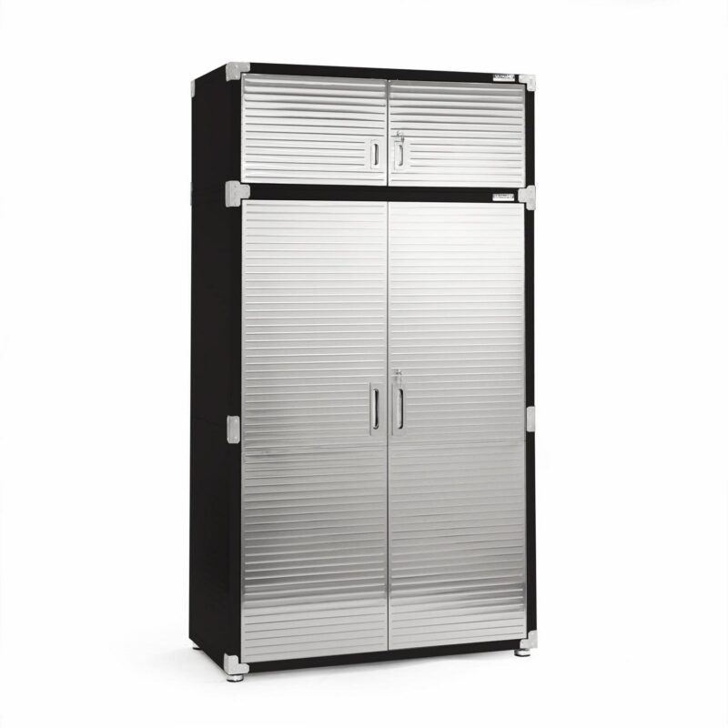 Seville Classics UltraHD Mega 2-Door Lockable Stacker Storage Cabinet, 48  W X 24  D X 18.5  H, Graphite - Image 3