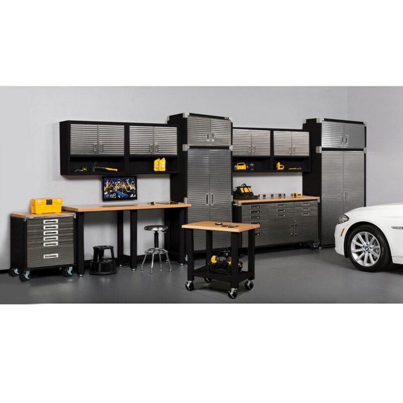 Seville Classics UltraHD Mega 2-Door Lockable Stacker Storage Cabinet, 48  W X 24  D X 18.5  H, Graphite - Image 6