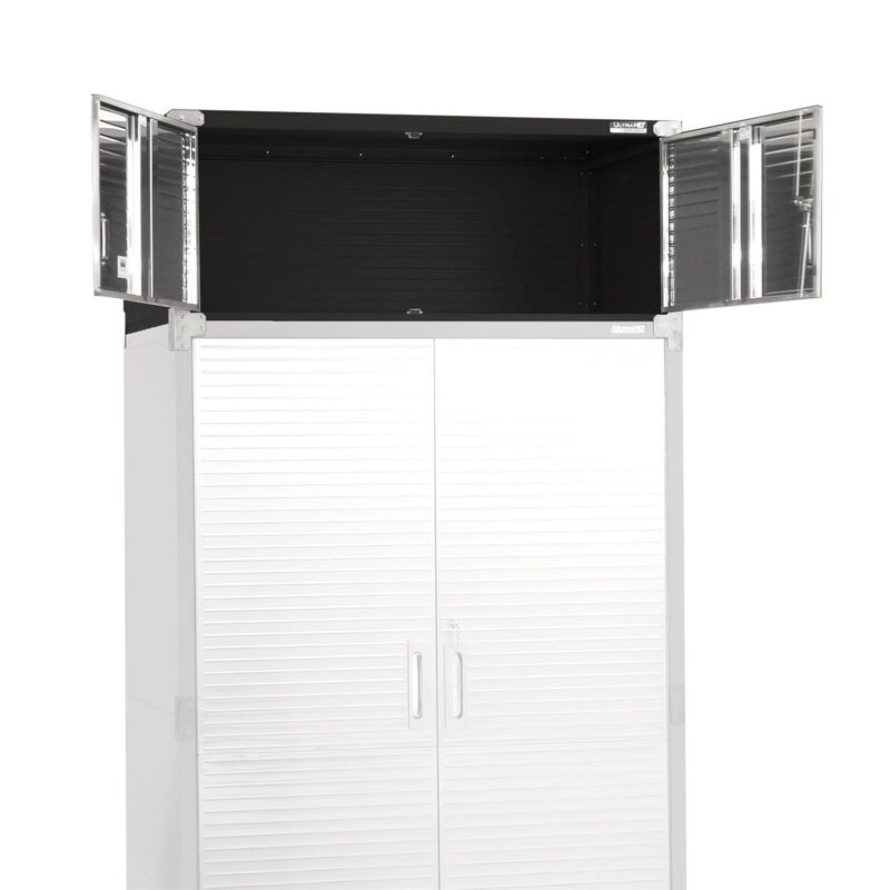 Seville Classics UltraHD Mega 2-Door Lockable Stacker Storage Cabinet, 48  W X 24  D X 18.5  H, Graphite - Image 4