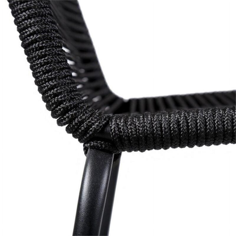 Shasta Outdoor Metal and Black Rope Stackable Dining Chair - Set of 2 - Image 8