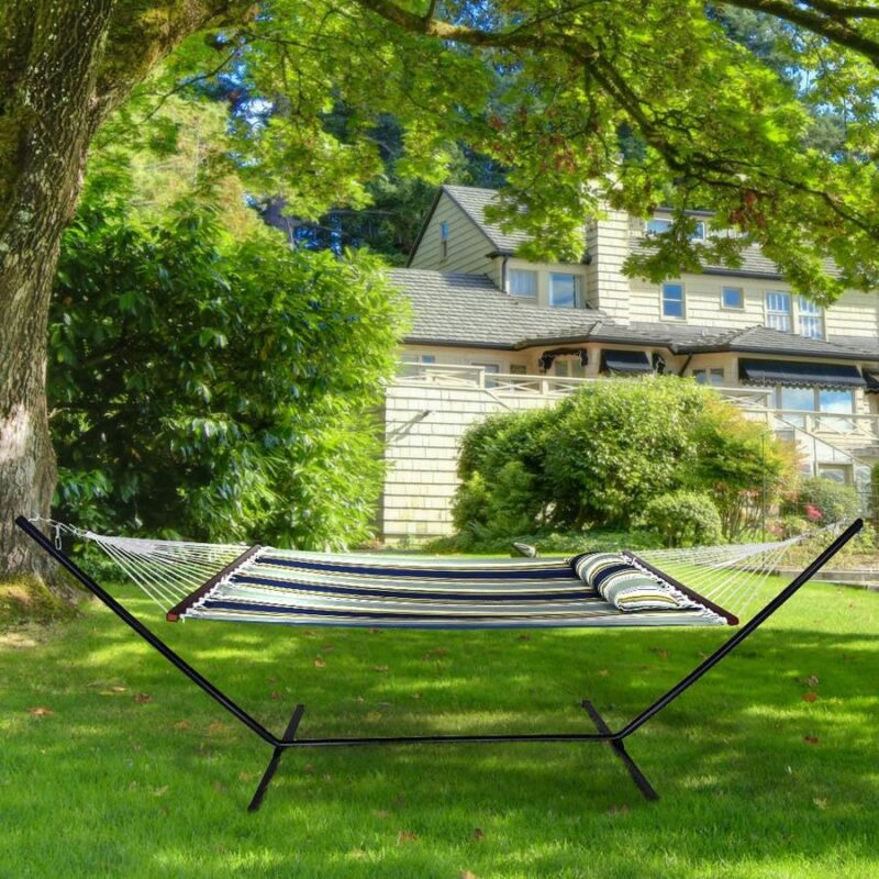 Sorbus Hammock with Spreader Bars and Detachable Pillow, Heavy Duty, 450-Pound Capacity - Image 5