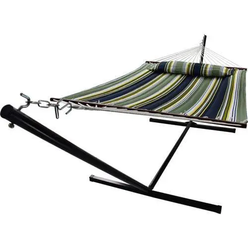 Sorbus Hammock with Spreader Bars and Detachable Pillow, Heavy Duty, 450-Pound Capacity - Image 3
