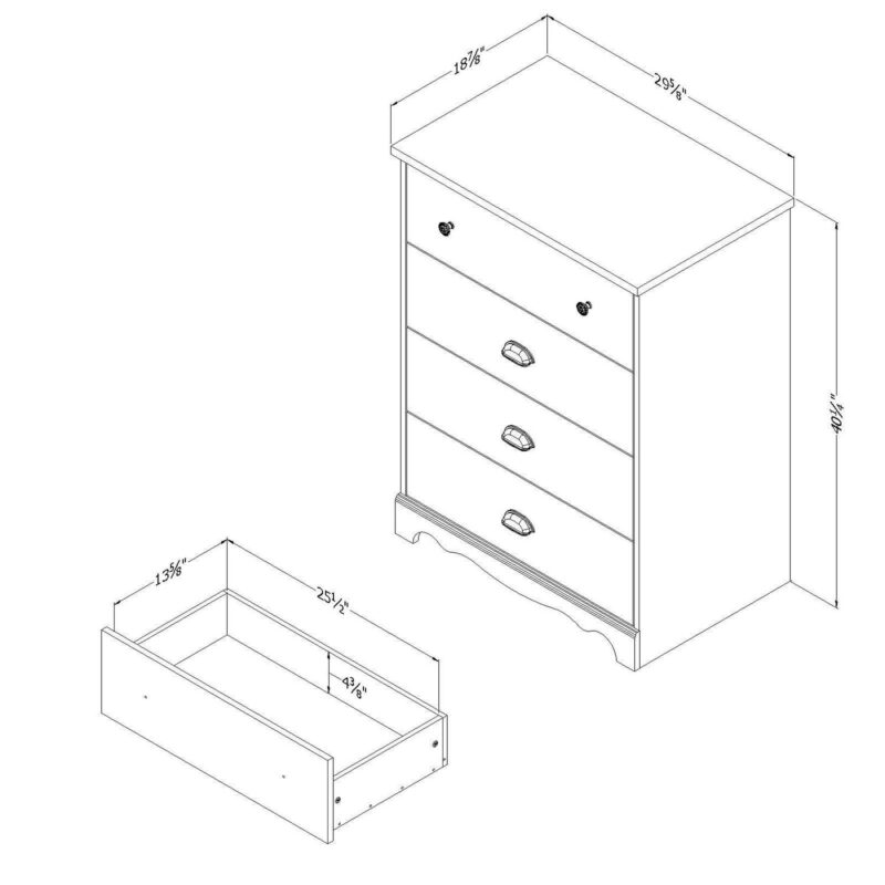 South Shore Artwork 4 Shelf Bookcase in Pure White - Image 5