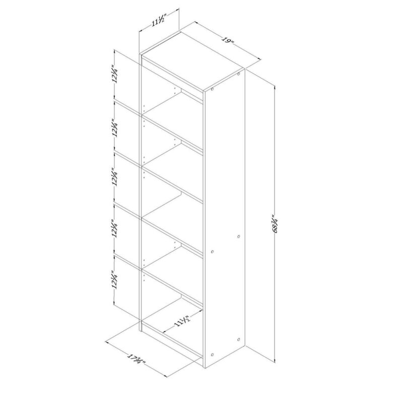 South Shore Axess, Contemporary Bookcase, Narrow Blue - Image 3