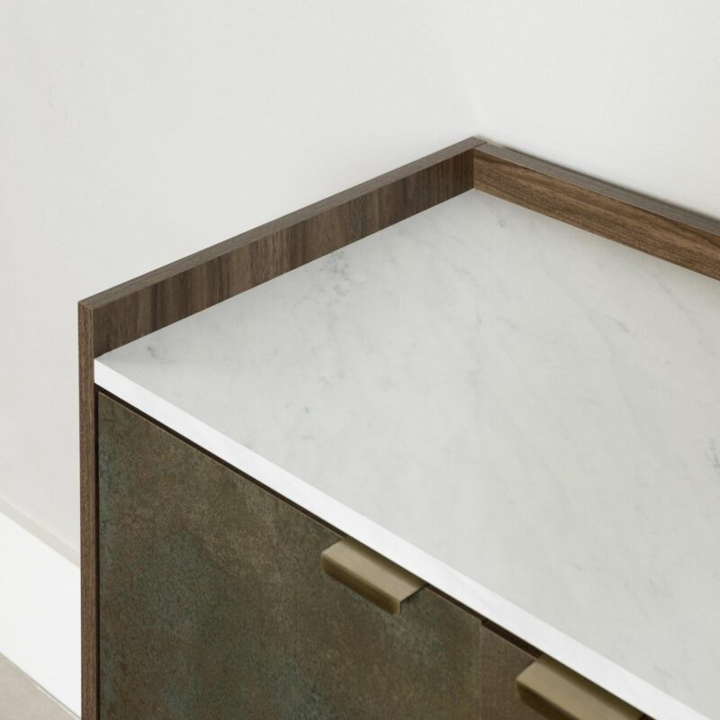 South Shore Maliza, Mid-century Glam Cabinet, Brown - Image 8