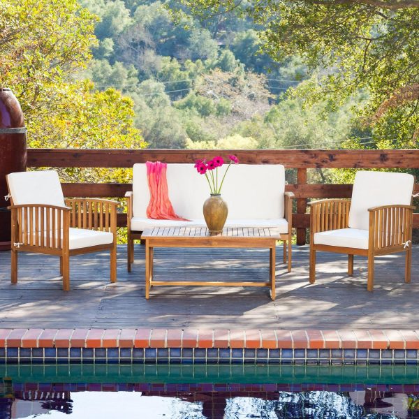 Sparks 4-piece Outdoor Acacia Sofa Set, Brown