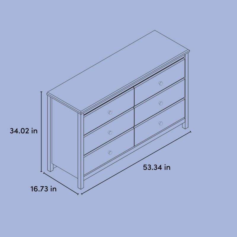 Storkcraft Alpine 6 Drawer Nursery Double Dresser, White - Image 8