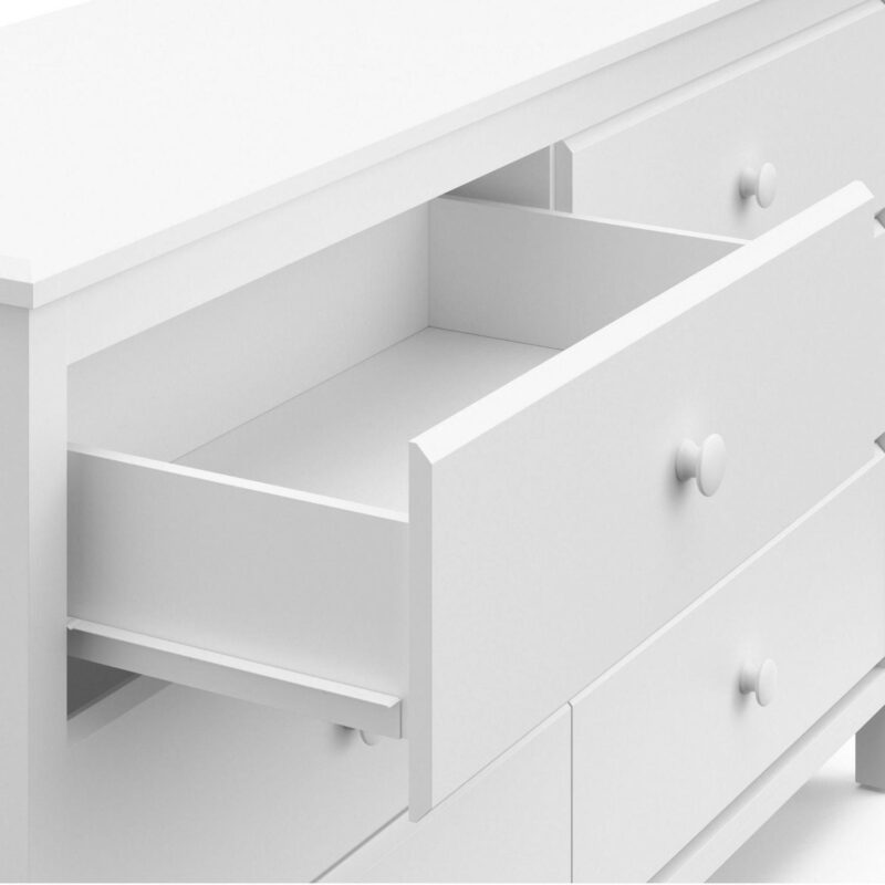 Storkcraft Alpine 6 Drawer Nursery Double Dresser, White - Image 10