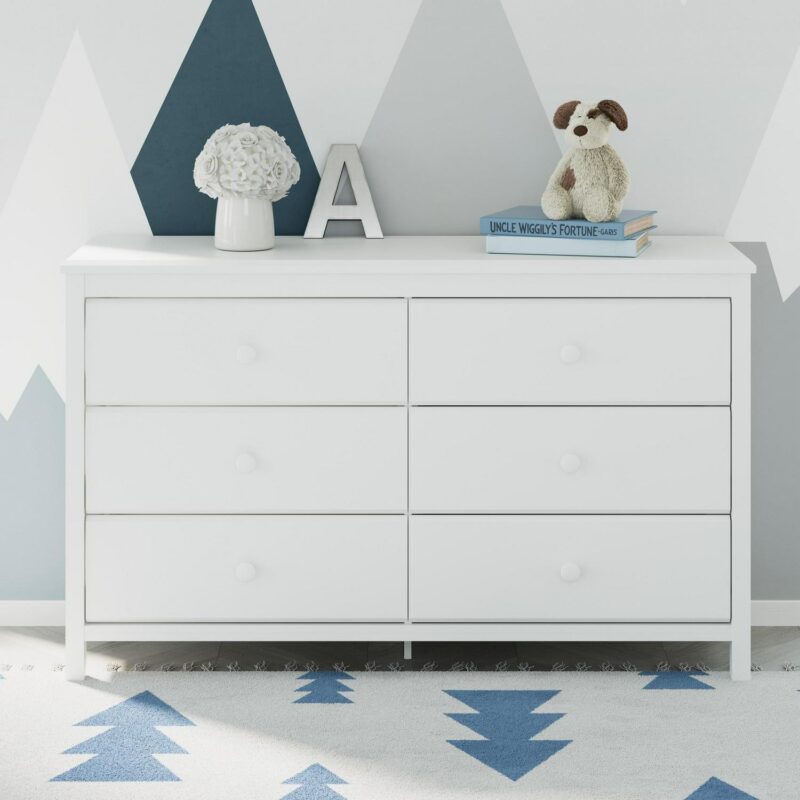 Storkcraft Alpine 6 Drawer Nursery Double Dresser, White - Image 2
