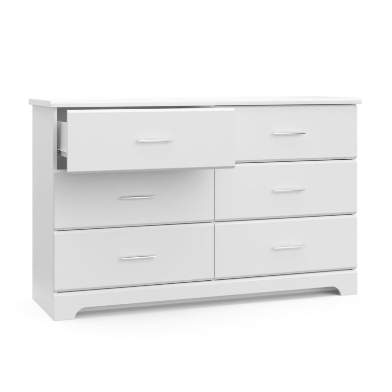 Storkcraft Brookside 6 Drawer Nursery Double Dresser, White - Image 10