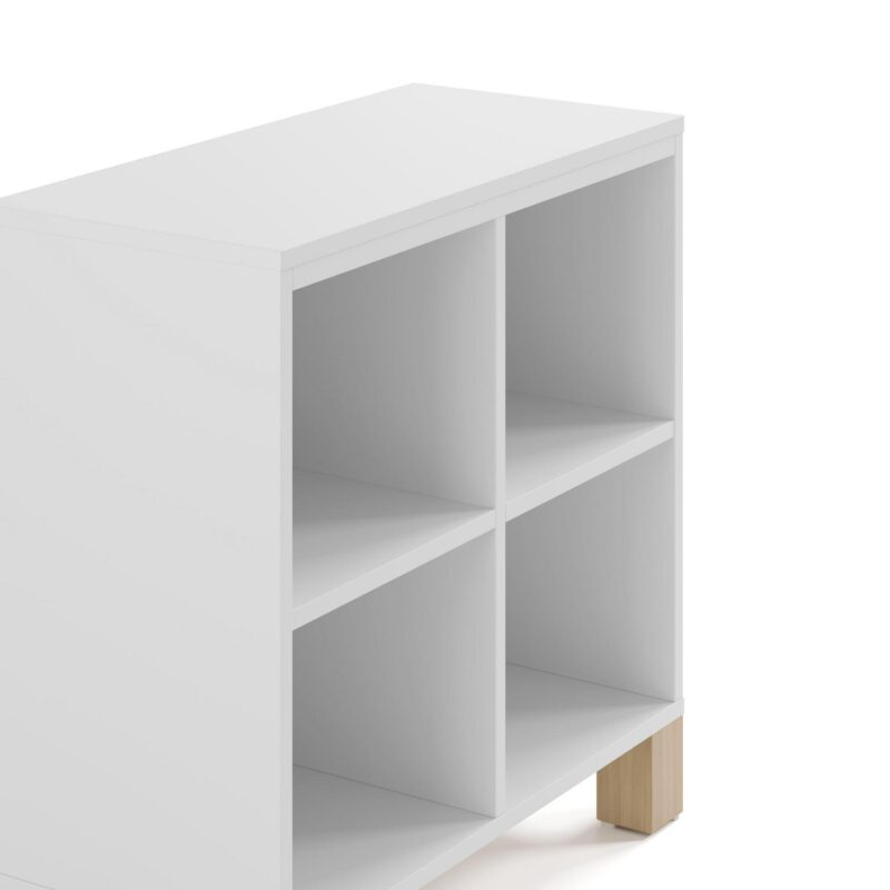Storkcraft California Cube Organizer Bookcase, White with Driftwood - Image 9
