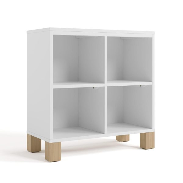 Storkcraft California Cube Organizer Bookcase, White with Driftwood