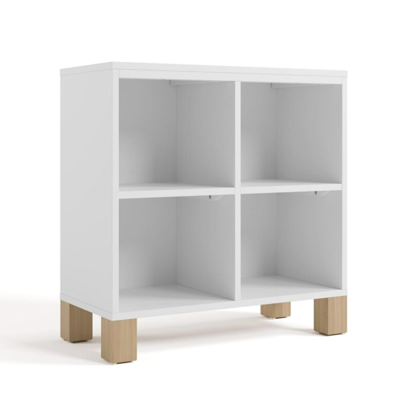 Storkcraft California Cube Organizer Bookcase, White with Driftwood