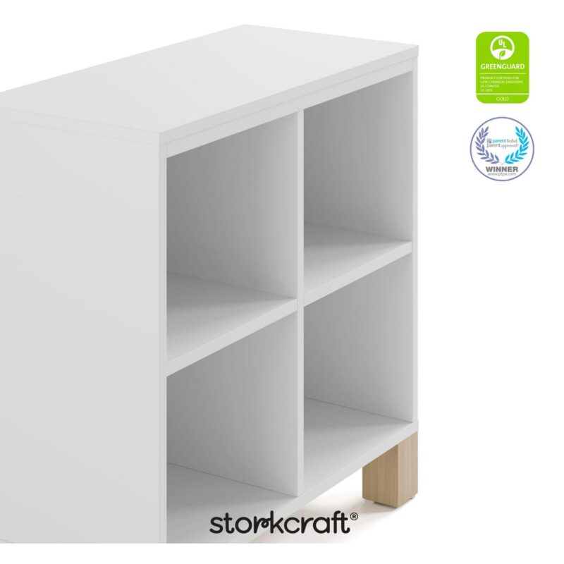 Storkcraft California Cube Organizer Bookcase, White with Driftwood - Image 6