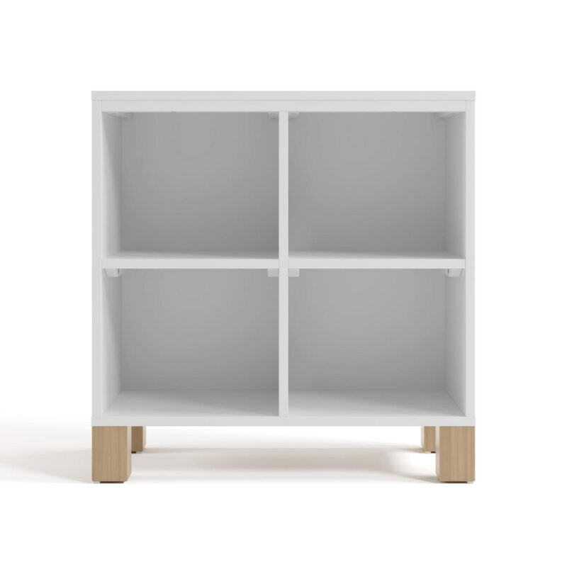 Storkcraft California Cube Organizer Bookcase, White with Driftwood - Image 8