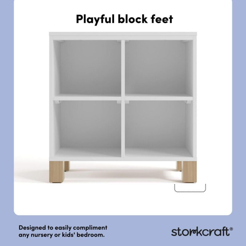 Storkcraft California Cube Organizer Bookcase, White with Driftwood - Image 3