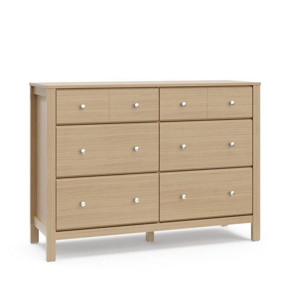 Storkcraft Horizon 6 Drawer Nursery Double Dresser, Driftwood