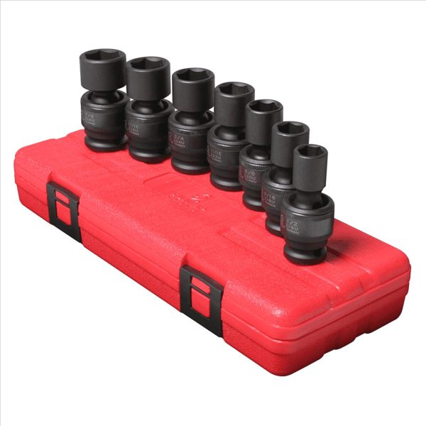 Sunex 2654 7 Piece 1/2  Drive Universal SAE Impact Socket Set