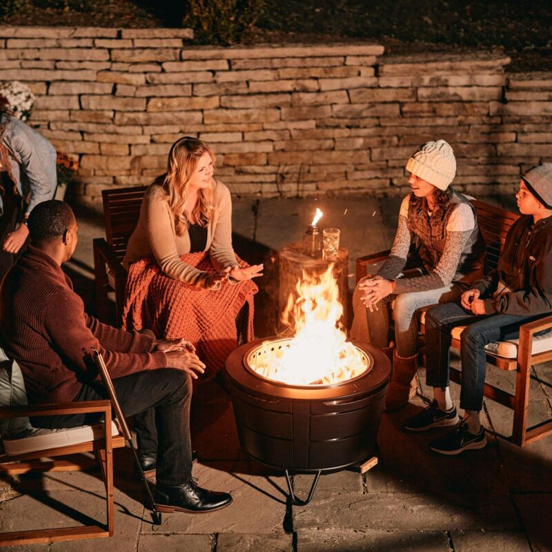 TIKI Reunion Smokeless Fire Pit a 27.5  Stainless Steel Wood Burning Fireplace for Yard, Patio and Camping, Large Outdoor Firepit with Weather-Resistant Cover, Ash Pan and Starter Pack - Image 3