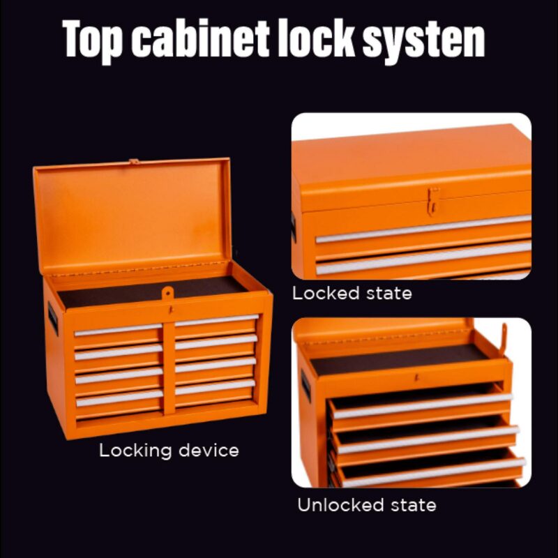 Tool Chest, 5-Drawer Rolling Tool Storage Cabinet Adjustable Shelf, Locking Metal Tool Cart - Image 3