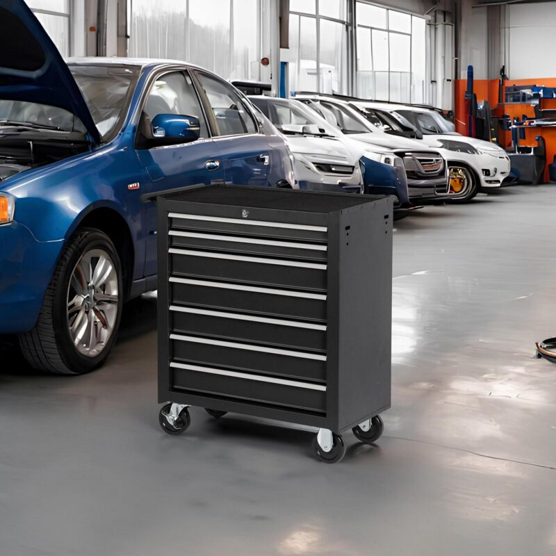 Tool Chest with 7-Drawer Tool Box with Wheels Multifunctional Tool Cart - Image 4