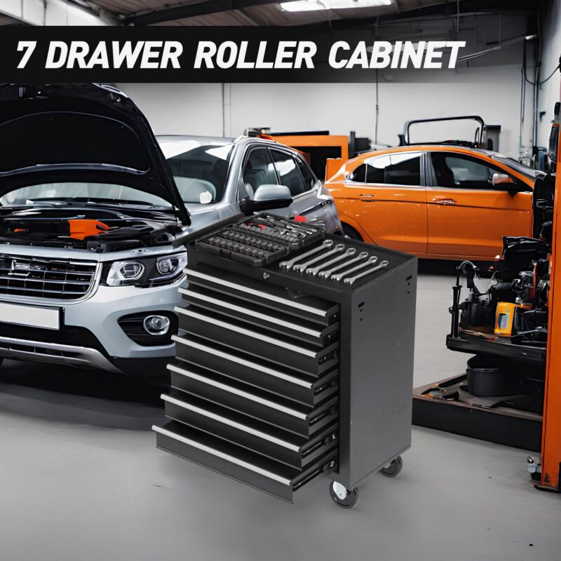 Tool Chest with 7-Drawer Tool Box with Wheels Multifunctional Tool Cart - Image 3
