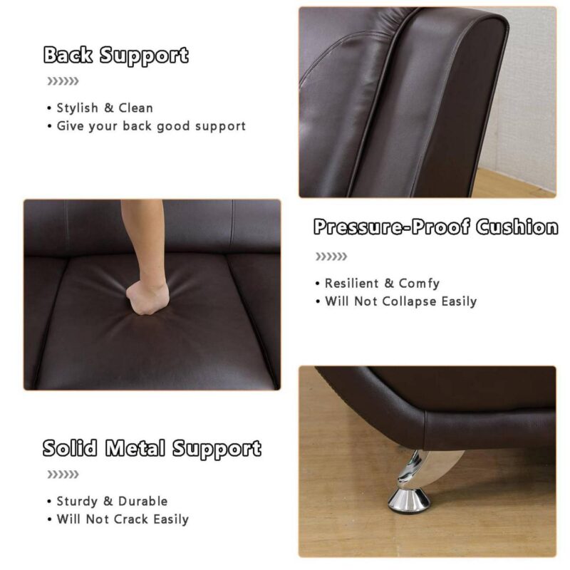 Trumanpick Leather 2 Seater Sofa Chair, Modern Comfy Sofa Couch for Living Room Furniture Set, Brown - Image 3