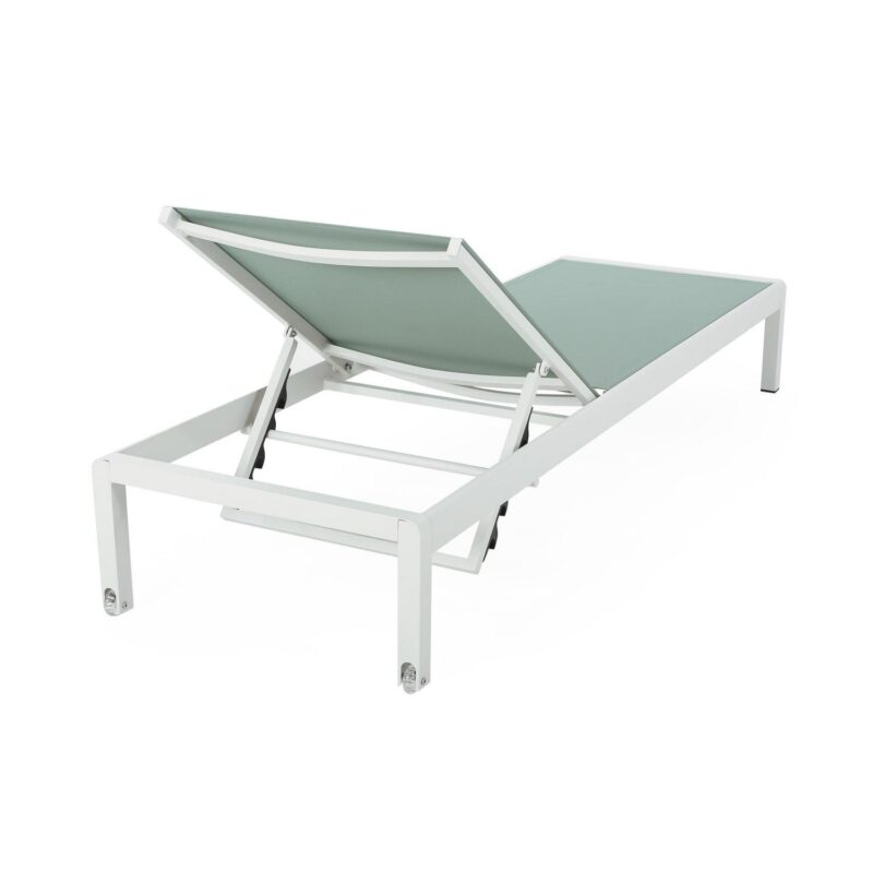 Tucker Outdoor Chaise Lounges, Set of 2, Green, White - Image 7
