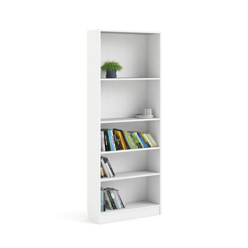 Tvilum Element Adjustable 5 Shelf Bookcase, Storage Home Office Bookshelf for Adults, White - Image 5
