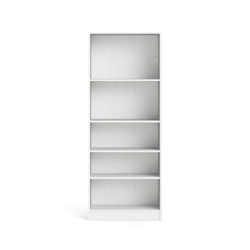 Tvilum Element Adjustable 5 Shelf Bookcase, Storage Home Office Bookshelf for Adults, White - Image 3
