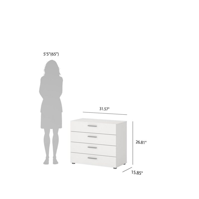 Tvilum Loft 4 Drawer Chest Dresser for Adults, White - Image 12