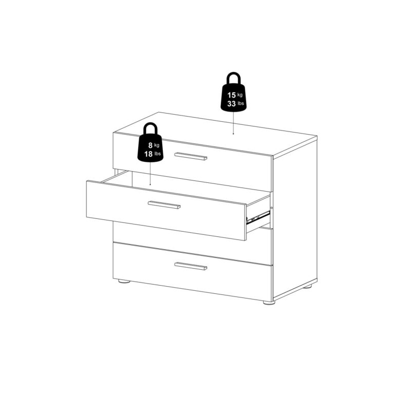 Tvilum Loft 4 Drawer Chest Dresser for Adults, White - Image 11