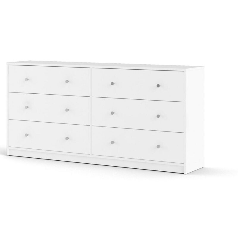 Tvilum Portland Contemporary 6 Drawer Double Dresser in White - Image 5